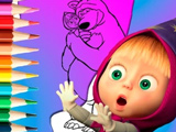 Coloring Book with Stickers: Masha and the Bear game thumbnail