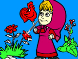 Masha with Candy - Coloring Page game thumbnail